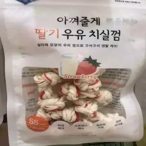 딸기우유 덴탈껌 강아지 간식 42g 7P 반려견간식 설채현껌
