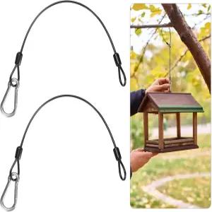 M 미터XITY 2팩 새 모이통 걸이 스냅 클립 포함 30cm(12인치) 304 스테인리스 스틸 케이블 체인 와이어로