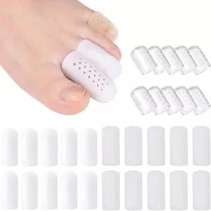 VNFLICK 실리콘 발가락 보호기 젤 마찰 방지 통기성 손가락 캡 30PCS 여성용 발톱 보호 커버 남성 발