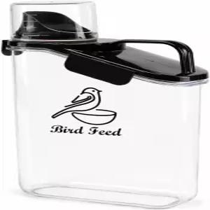 Geyecete 새씨 저장 용기 휴대용-3 Qt/2.8L 투명 플라스틱 밀폐 야생 디스펜서 음식 측정 컵 포함 BPA 프리