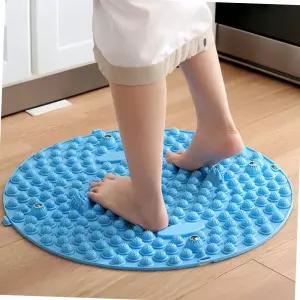 원형 마그네틱 발바닥 지압 매트 초대형 마사지 발판 55cm 블루 지압매트