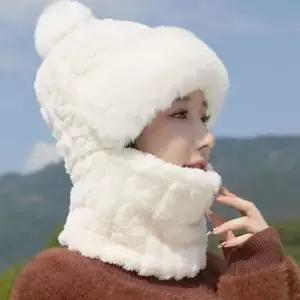 겨울 꽈배기 뽀글뽀글 겨울필수템 털방울 넥워머 모자 넥워머후드 후드넥워머 후드워머