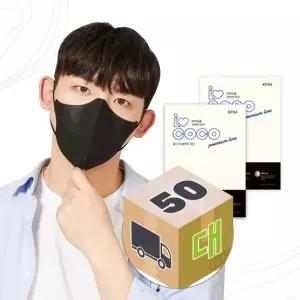 KF94 편한 새부리형 마스크 대형 블랙 50매입