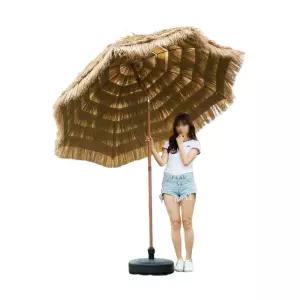 밀짚 디자인 원목 홀딩 인쇄 테이블 라탄 원두막 카페 하와이 파라솔 테라스 가림 햇빛 패션