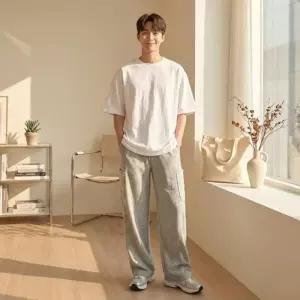 남자 빅사이즈 와이드 벌룬핏 트레이닝 바지