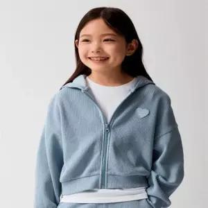 매장정품 스파오 키즈 SPMZG24KG1 와플 크롭 후드 집업 241 6137161