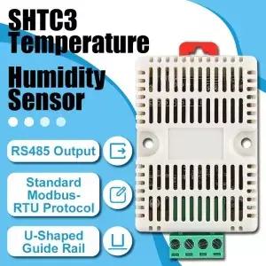 SHTC3 온습도 센서 35MM DIN 트랙 모드버스 프로토콜 산업용 모니터 송신기 5핀 출력 RS485
