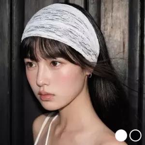 여성 트렌디 레이스 밴딩 와이드 데일리 스타일 캐주얼 헤어밴드 레이스헤어밴드