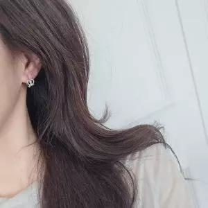 SA104 국내제작 여성 실버 악세사리 프레즐 하트 원터치 데일리 은 귀걸이 silver925 은귀걸이