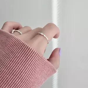 SA125 국내제작 여성 실버 악세사리 컷팅 물고기 데일리 링 레이어드 은반지 silver925 은반지