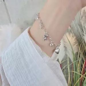 SA132 국내제작 여성 실버 악세사리 달랑 팬던트 심플 데일리 은팔찌 silver925 은팔찌 팔찌