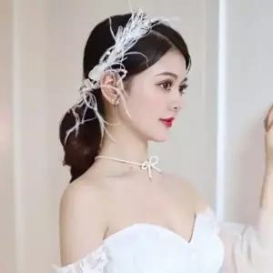 백조의호수헤어핀 백조의호수 깃털 헤어핀 파티 무대 공연 장식