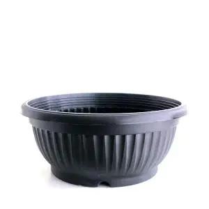 플라스틱 분재용 화분 직사각 다육 식물용 포트 17x11cm 블랙