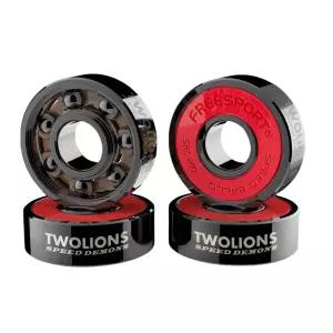 인라인 스케이트 스케이트보드 또는 스쿠터용 Twolion High Rev 608RS 하이브리드 블랙 세라믹 베어링(8팩)