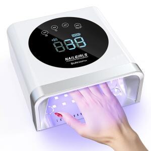NAILGIRLS 무선 충전식 UV LED 램프 설정이 시간 전문적인 휴대용 라이트, 150W 폴리쉬용 램프, 네일 빠른 젤 4가지 가능한 경화 자외선, 네일용 살롱용