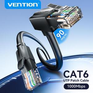 Vention 이더넷 케이블 Cat6 UTP 90도 Downard 직각 패치 코드 노트북 라우터 TV 박스 프린터 USB 허브 RJ4