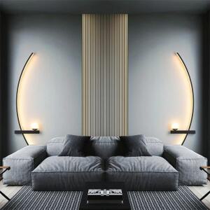 스마트 LED 벽 램프 55/105CM 원격 제어 왼쪽 오른쪽 조명 머리맡 Sconces 침실 거실 홈 Led 광택