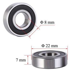 10Pcs 608 ZZ 볼 베어링 금속 이중 차폐 소형 깊은 홈 스케이트 보드 8mm X 22mm 7mm