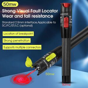 COMPTYCO 시각 장애 탐지기 1/10/20/30/50mW 광섬유 케이블 테스터 SC/FC/ST 2.5mm 인터페이스 FTTH 도구