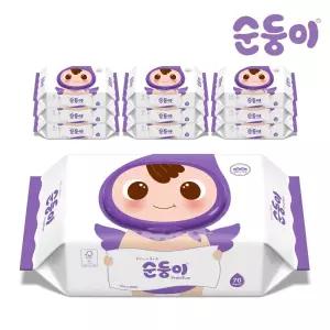 EC-01 /엠보싱 프리미엄 물티슈 캡형 70매 10팩