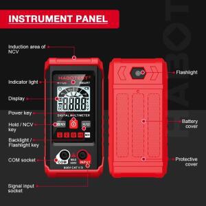 HABOTEST HT123 디지털 멀티미터 AC/DC 전압 저항 연속성 측정 테스터 백라이트가 있는 NCV 스마트