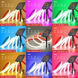 DC24V 태양열 전원 COB 네온 LED 스트립 IP68 방수 320Leds/M 유연한 접착 리본 로프 라이트 홈 가든 선형