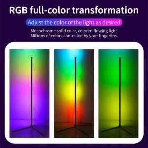 1개 코너 플로어 램프, 스마트 RGB LED 조명, 리모컨 및 앱 제어, 거실 침실 놀이방용, 설치 간편