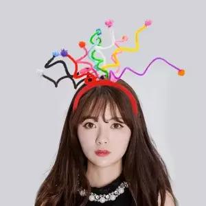 TBZ 레인보우 축제파티 와이어스프링 머리띠 여성헤어밴드-WFNH2A6