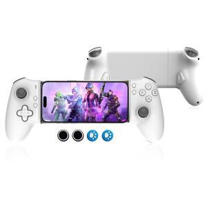 안드로이드용 G-STORY 모바일 게임 컨트롤러 USB-C 유선 및 블루투스, 듀얼 홀 조이스틱 & 에르고노믹 디자인 | 플러그 앤 플레이 스트림 PC, Xbox, PS, 클라우드 콘솔 안드로이드 컨트롤러(화이트)