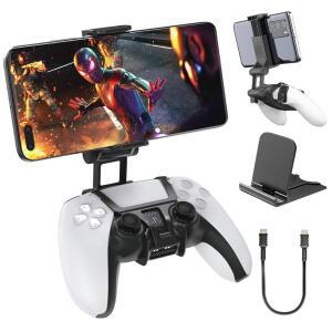 OIVO PS5 컨트롤러 휴대폰 마운트 클립, 모바일 게임 클립 스탠드 홀더 교체, PlayStation 5 듀얼센스 리모컨 플레이