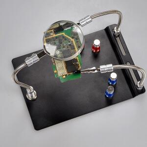 유연한 금속 암 핸드 납땜 도구 PCB 홀더, 작업장 스테이션, 데스크톱 돋보기 지원