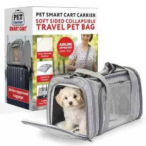 dbest Products 반려동물 스마트 카트 스포츠 부드러운 측면 접이식 고양이 캐리어 항공사 메시 패널과