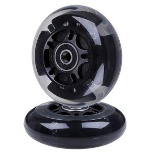 AOWISH 80MM 라이트 업 스쿠터 휠 스쿠터 뒷바퀴 2팩 | 인라인 스케이트 롤러 블레이드 3륜 킥 스쿠터 등을 위한 LED 플래시 플래시 교체 휠 ABEC-9 포함