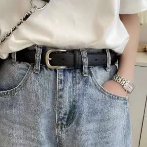 여자 캐주얼 청바지 코디 펀칭 버클 가죽 벨트 대학생 여성패션벨트