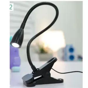 USB 집게형 LED 램프 독서등 블랙 책상 침대 조명