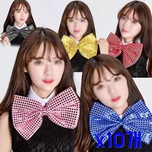 고품질 TBZ 축제파티소품 반짝이 나비넥타이 대형 x10개 파티의상 파티세트 이모지코스튬 파티의상 WFNHP1