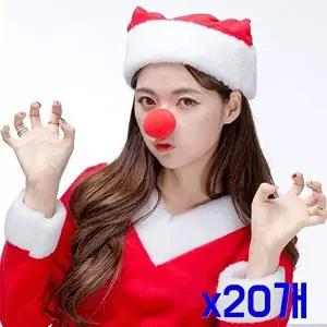 고품질 TBZ 크리스마스 장식소품 빨간 루돌프코 2개 x20개 코스튬 파티의상 코스튬 파티소품 WFNHP29