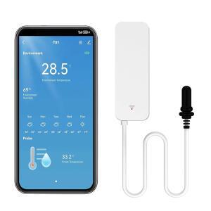 스마트 온도계 습도계: 외부 프로브가 장착된 WIFI 온도 센서 냉동실 수족관 앱 알림을 위한 날씨 기능 습도계 ALEXA와 호환(이중 감지 1PCS)