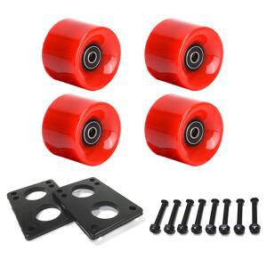 LOOEEL 60MM 크루저 휠 80A에는 ABEC-9 베어링 및 스페이서 스케이트보드 라이저 패드 스케이트보드 하드웨어 나사 볼트 크루저 스케이트보드 페니보드에 적합합니다
