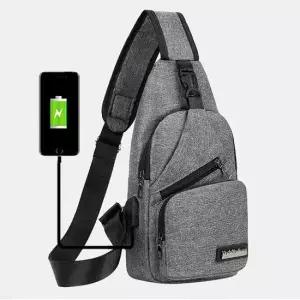슬링백 힙쌕 크로스백 메신저백 USB 충전 포트 여행용힙색 남자대학생가방 여행크로스백