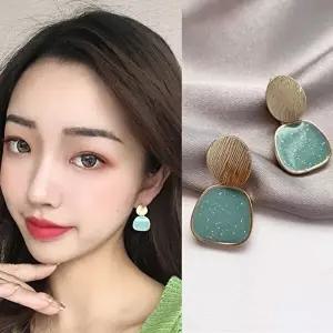 여성 골드 스톤 드롭 귀걸이 이어링 데일리 감성 포인트 패션 액세서리-WFNQ9WS