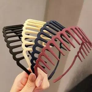 긴 빗살 머리띠 밴드 헤어 플라스틱 귀안아픈 얇은 여성 밴드 여...