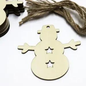 트리장식 DIY 나무재질 눈사람 펜던트 10P A2789 10개