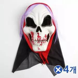TBZ 독특한 할로윈데이 파티가면 LED해골-색상랜덤x4개