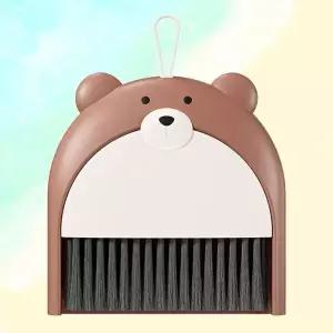 [오너클랜]WL 곰돌이 빗자루 쓰레받기 청소솔 미니 청소용품 세트
