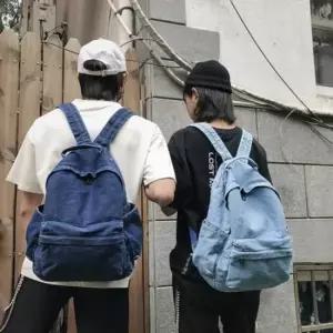 패션 백팩 남성 데님 외출 트랜디 진청 여성 캐주얼 가방 연청 여성백팩 스트링백팩