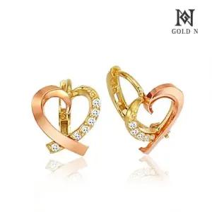 [골드앤] 14K 하트링 귀걸이 콤비