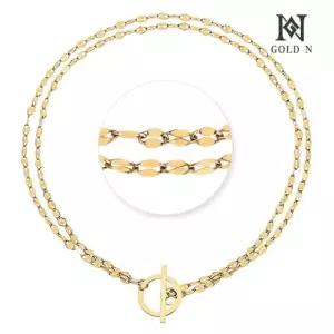 [골드앤] 14K 쉬머 두줄 체인 팔찌 YG