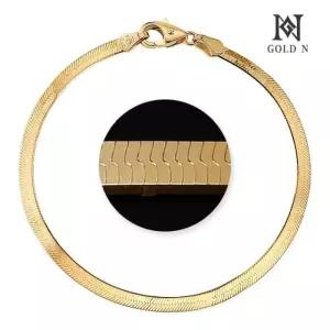 [골드앤] 14K 스네이크 라인 한줄 3mm 팔찌 YG