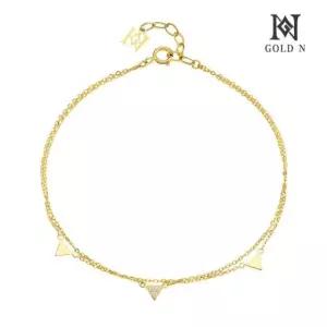[골드앤] 18K 트라이큐 두줄 팔찌 YG